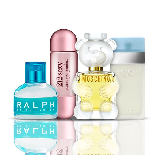 Zestaw 4 Perfum | 212 Sexy + Light Blue + Moschino Toy 2 + Ralph Lauren [100 ml każdy]